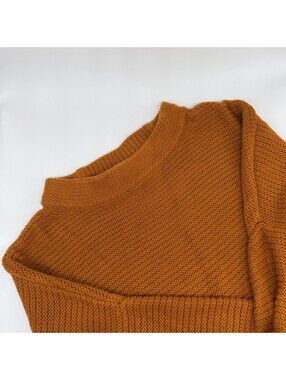 Shannon Passero Womens Orange Chunky-Knit 100% Cotton Sweater M